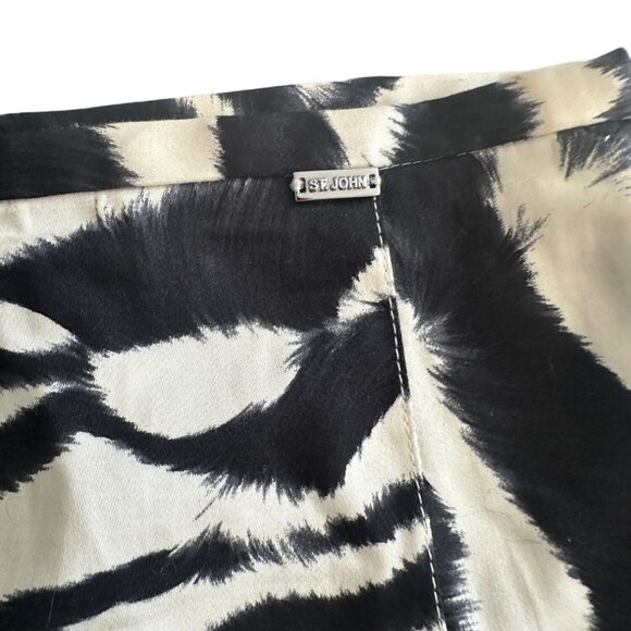 ST JOHN Vintage A Line Animal Print Skirt Size 4 - Picture 5 of 8